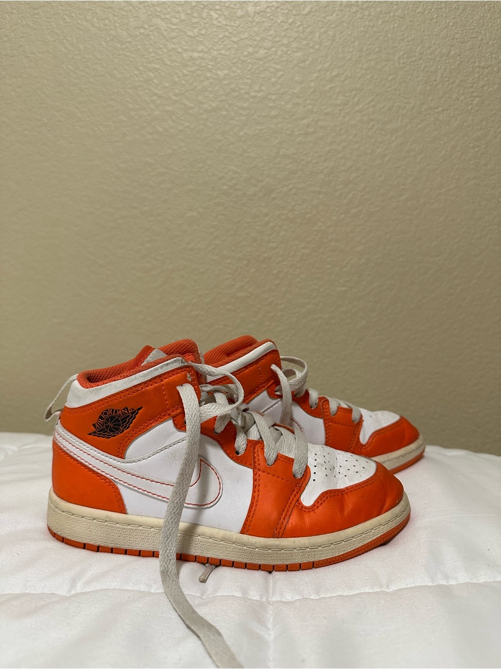 Nike Jordan Kids' Orange and White Mid-Top Sneakers